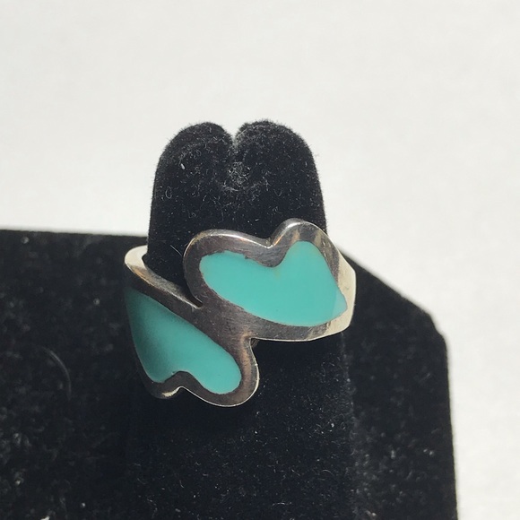 Jewelry - Sterling and turquoise enamel ring.